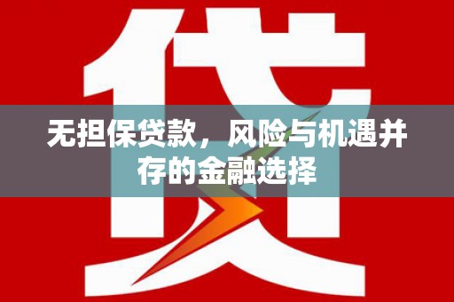 横县无担保贷款，风险与机遇并存的金融选择