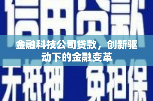 横县金融科技公司贷款，创新驱动下的金融变革
