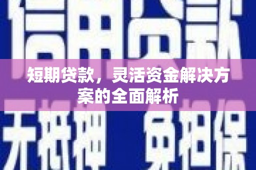 横县短期贷款，灵活资金解决方案的全面解析