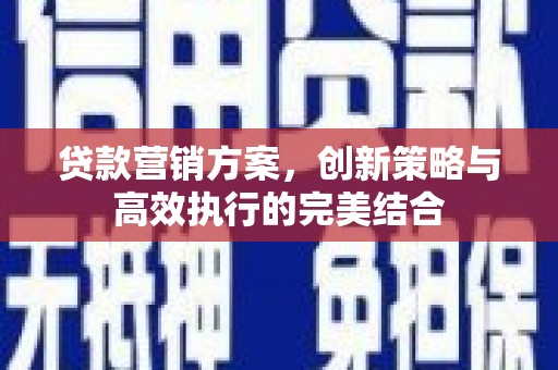 横县贷款营销方案，创新策略与高效执行的完美结合