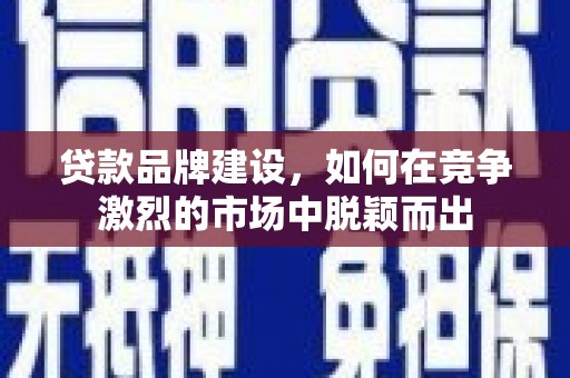 横县贷款品牌建设，如何在竞争激烈的市场中脱颖而出