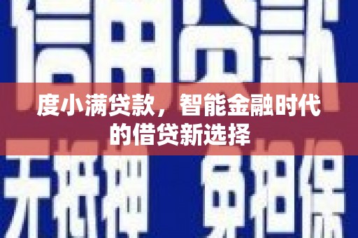 横县度小满贷款，智能金融时代的借贷新选择