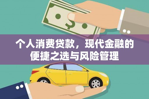 横县个人消费贷款，现代金融的便捷之选与风险管理