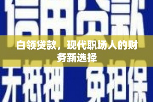 横县白领贷款，现代职场人的财务新选择