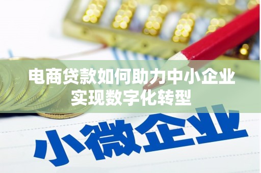 横县电商贷款如何助力中小企业实现数字化转型