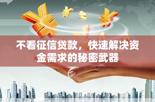 横县不看征信贷款，快速解决资金需求的秘密武器