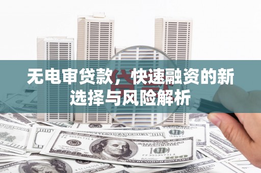 横县无电审贷款，快速融资的新选择与风险解析
