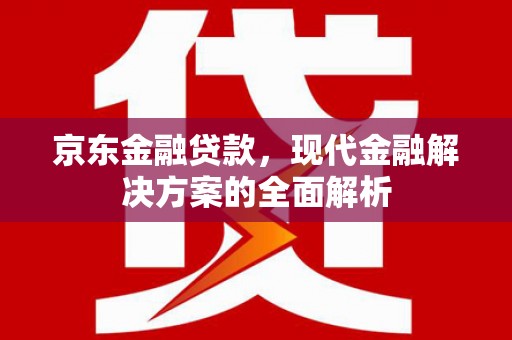 横县京东金融贷款，现代金融解决方案的全面解析