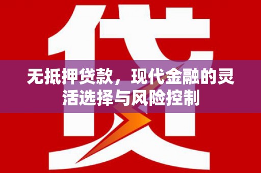 横县无抵押贷款，现代金融的灵活选择与风险控制