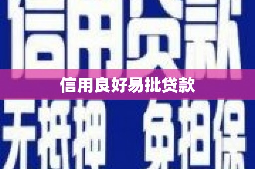 横县信用良好易批贷款