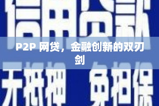 横县P2P 网贷，金融创新的双刃剑