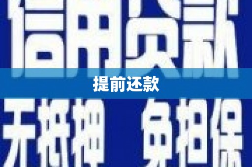 横县提前还款