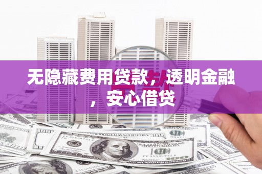 横县无隐藏费用贷款，透明金融，安心借贷