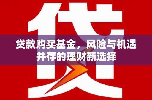 横县贷款购买基金，风险与机遇并存的理财新选择