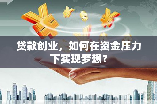 横县贷款创业，如何在资金压力下实现梦想？