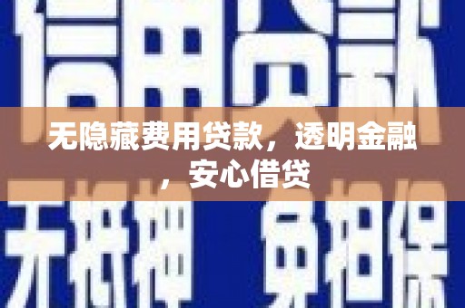 横县无隐藏费用贷款，透明金融，安心借贷