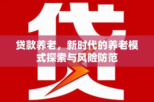 横县贷款养老，新时代的养老模式探索与风险防范
